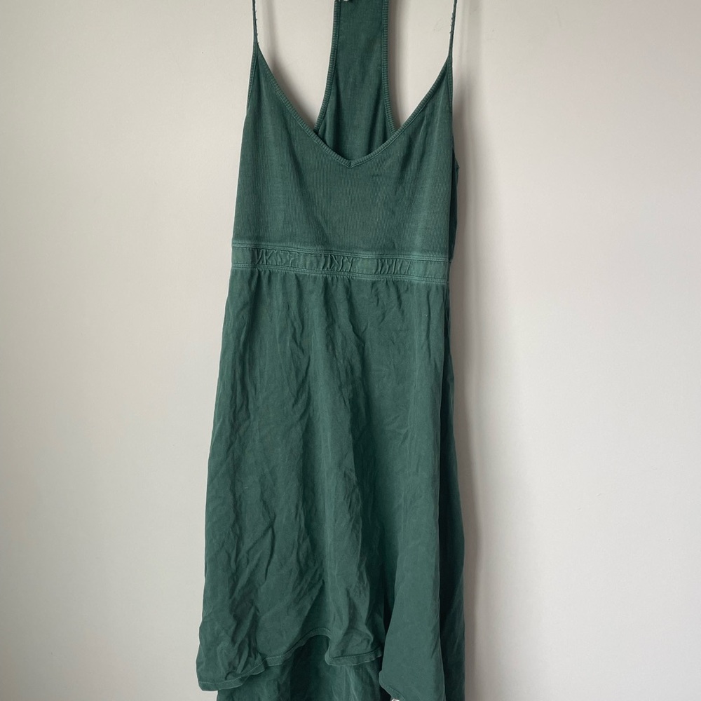 Anthropologie Daily Practice 100% cotton Green Racerback hi-lo dress size Small - Picture 15 of 16